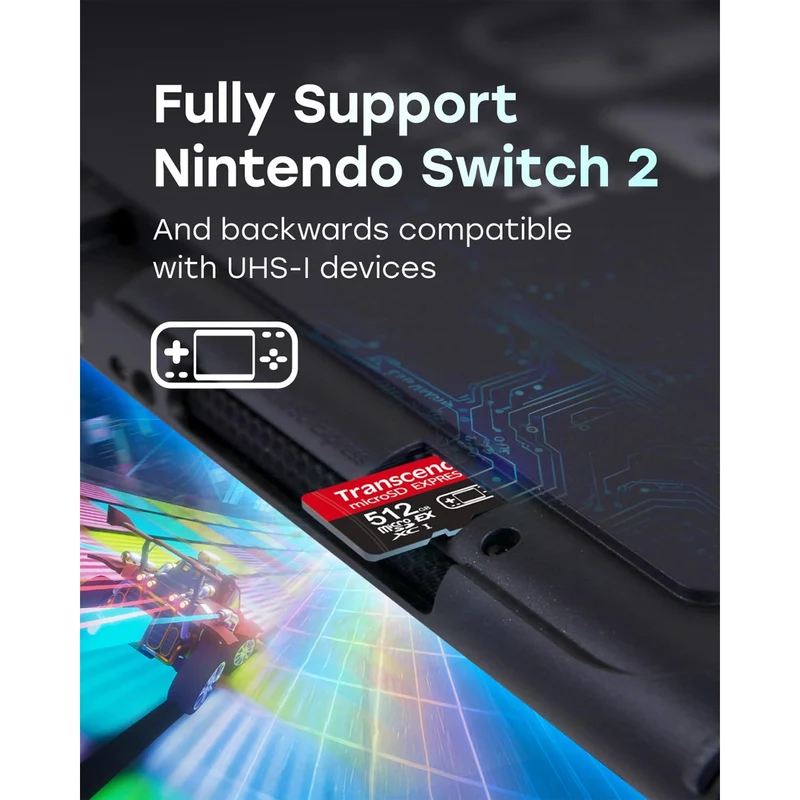 Transcend 256GB MicroSD Express XC-I U3 V30 A1 900MB/s Read Memory Card For Nintendo Switch 2
