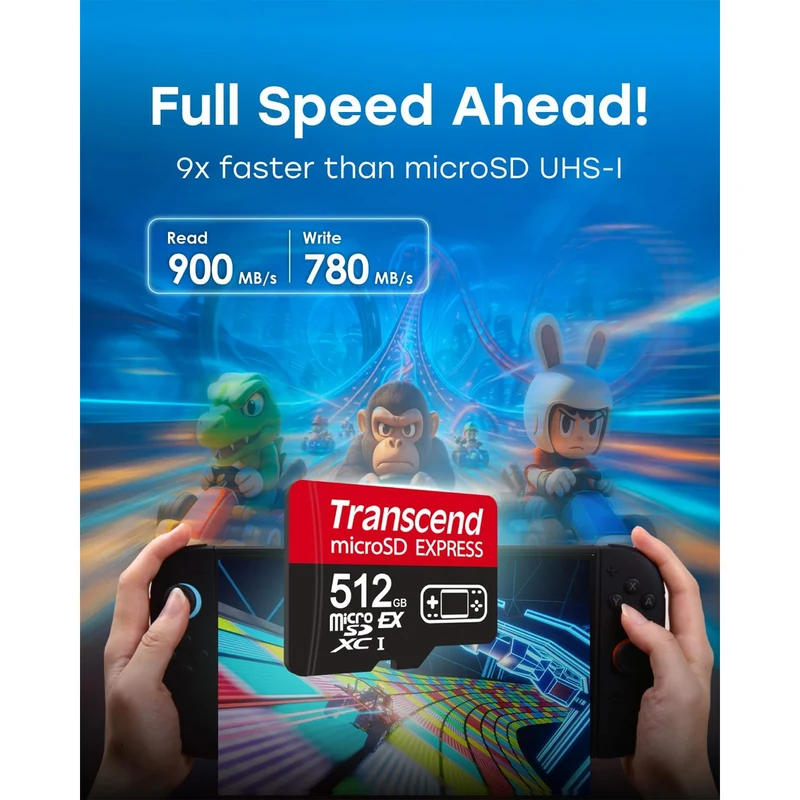 Transcend 256GB MicroSD Express XC-I U3 V30 A1 900MB/s Read Memory Card For Nintendo Switch 2