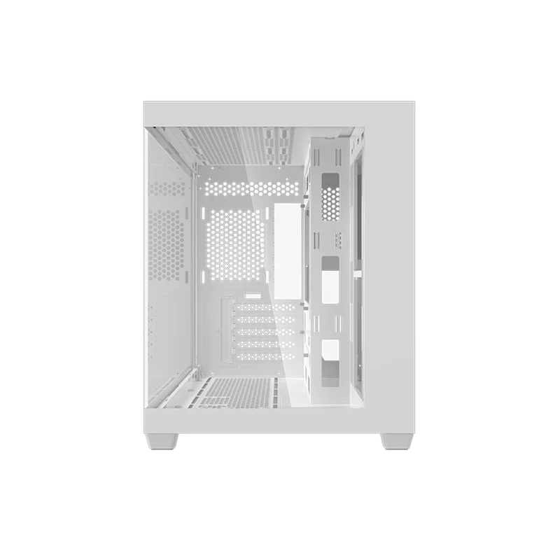 DarkFlash C285MP V2 Exquisite mATX PC Case Tempered Glass Panoramic Side Transparent (White)