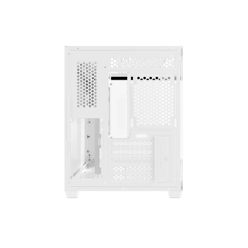 DarkFlash C285MP V2 Exquisite mATX PC Case Tempered Glass Panoramic Side Transparent (White)