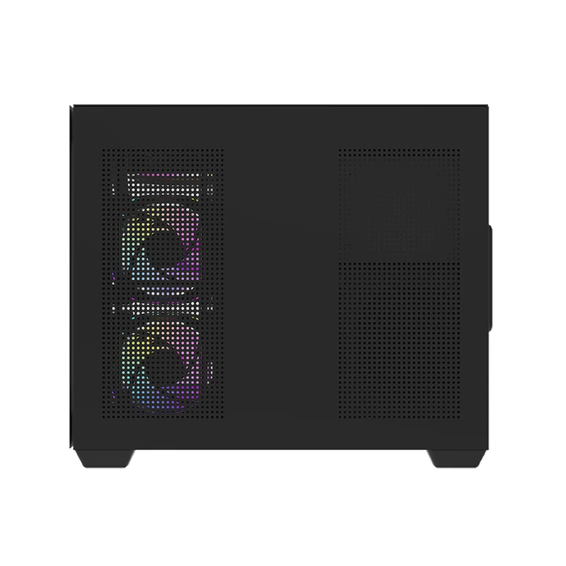 DarkFlash C285MP V2 Exquisite mATX PC Case Tempered Glass Panoramic Side Transparent (Black)