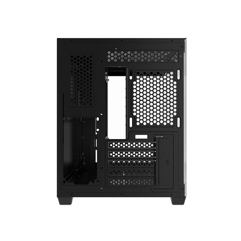 DarkFlash C285MP V2 Exquisite mATX PC Case Tempered Glass Panoramic Side Transparent (Black)