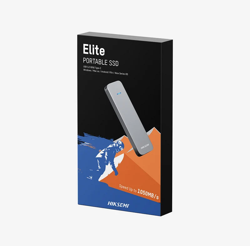 Hiksemi Elite USB 3.2 Gen2 x2 Up to 1050MB/s Read & 1030MB/s Write Type-C Portable SSD (Grey) (1TB, 2TB)