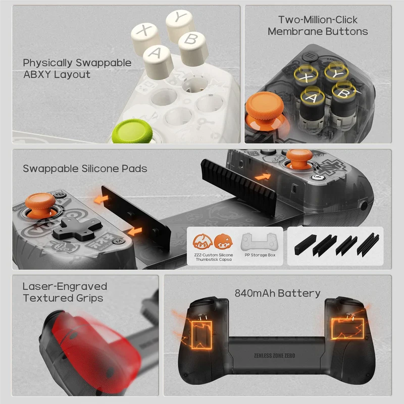 GameSir x Zenless Zone Zero X5S Wireless Game Controller for iOS / PC / Android / Switch (Black, White)