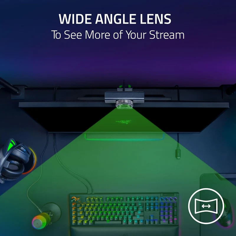 Razer Kiyo V2 X 1440p 60 FPS Webcam for Creators (Black, White, Quartz)