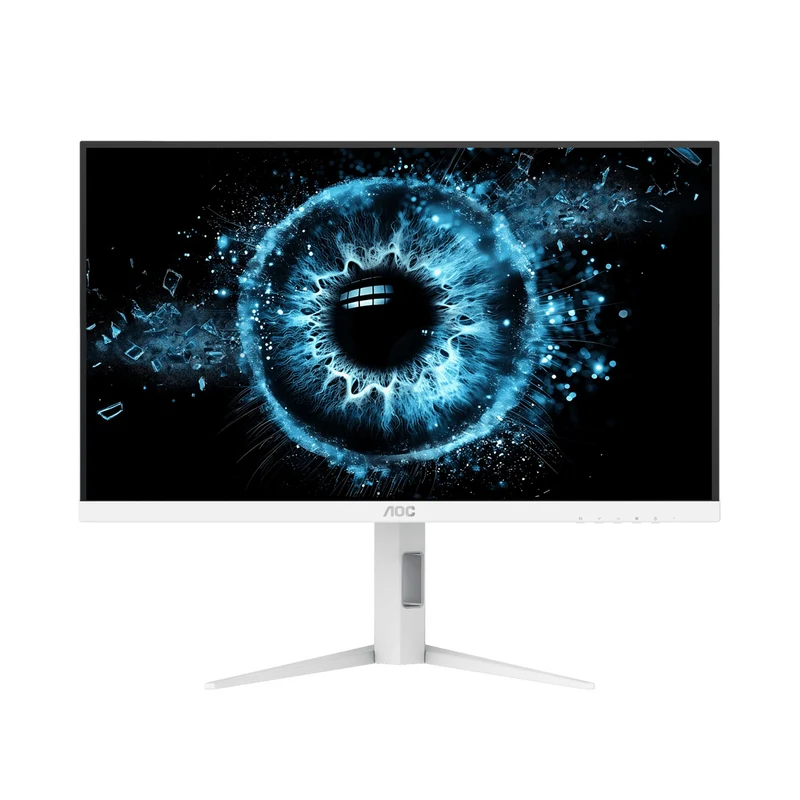 AOC Q27G4SL/WS/69 27" QHD (2560x1440) 320Hz 0.3ms MPRT/1ms GTG Fats IPS Circular Polarized Gaming Monitor with Tilt, Height, Swivel & Pivot Adjustment (White/Silver)