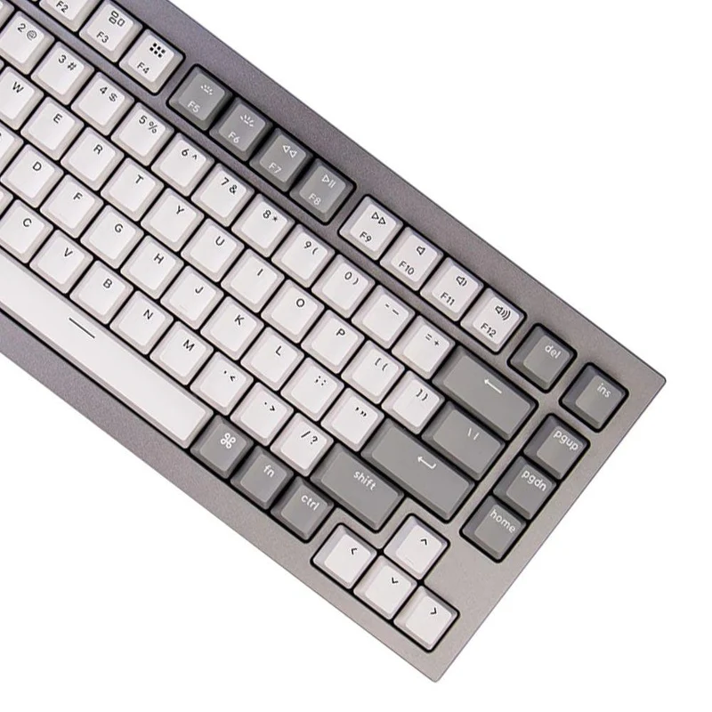 Keychron Q1 QMK Custom Mechanical Silver Grey Keyboard (Gateron Phantom Blue Switch) (Q1D2)
