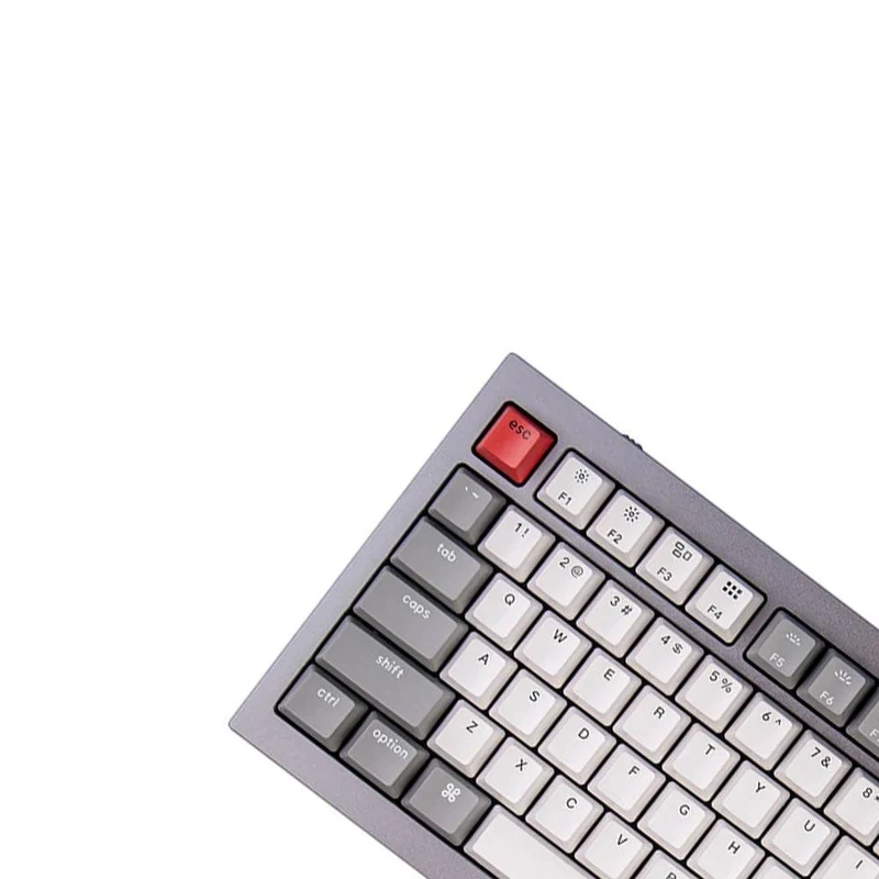 Keychron Q1 QMK Custom Mechanical Silver Grey Keyboard (Gateron Phantom Blue Switch) (Q1D2)