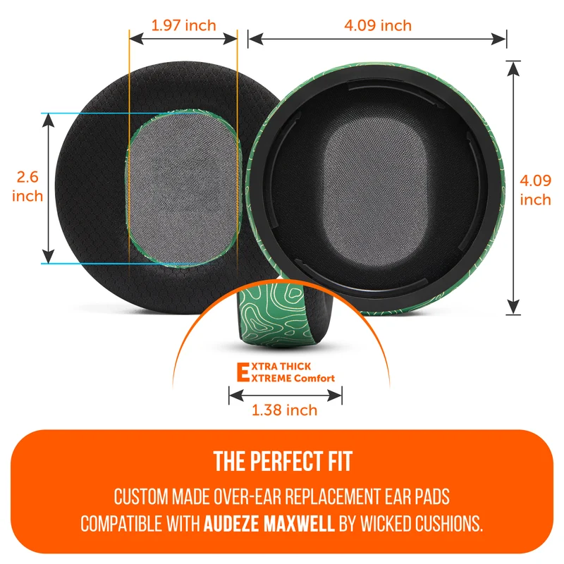 Wicked Cushions WC FreeZe - Hybrid Cooling Gel Earpads for Audeze Maxwell (Emerald Tide, Ivory Tide, The Simulation, Kinetic Wave)