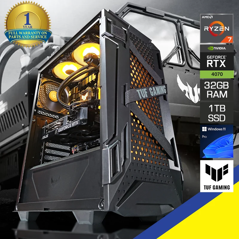 Sophos GT301 Black Desktop Gaming PC | AMD Ryzen 7 7700X | 32 GB RAM | 1 TB SSD | RTX 4070 OC | Windows 11 Pro