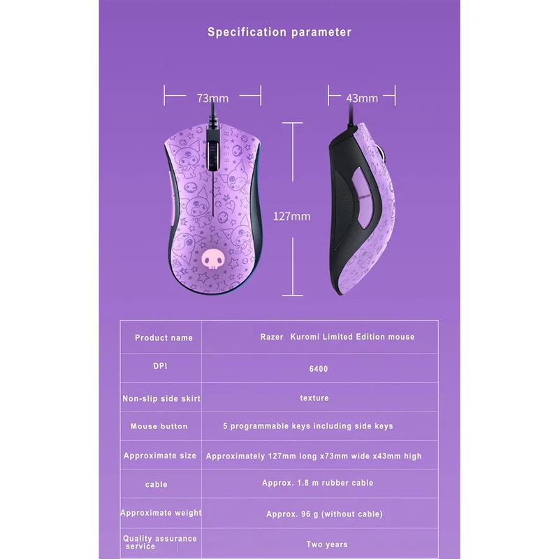 Razer x Sanrio Kuromi DeathAdder Essential Gaming Mouse & Mousepad Bundle