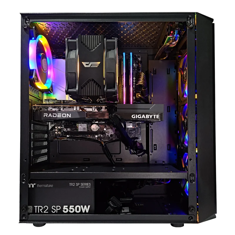 Alpha Megatron Black Desktop Gaming PC | AMD Ryzen 5 5600 | 16 GB RAM | 500 GB SSD | RX 6600 | Windows 11 Pro