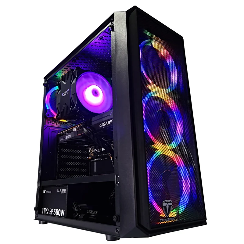 Alpha Megatron Black Desktop Gaming PC | AMD Ryzen 5 5600 | 16 GB RAM | 500 GB SSD | RX 6600 | Windows 11 Pro