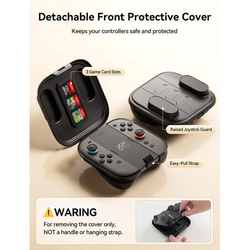 Jsaux Joy-Con All Arounder GripCase with Travel Cover for Switch 2 (Black) (GP0508)