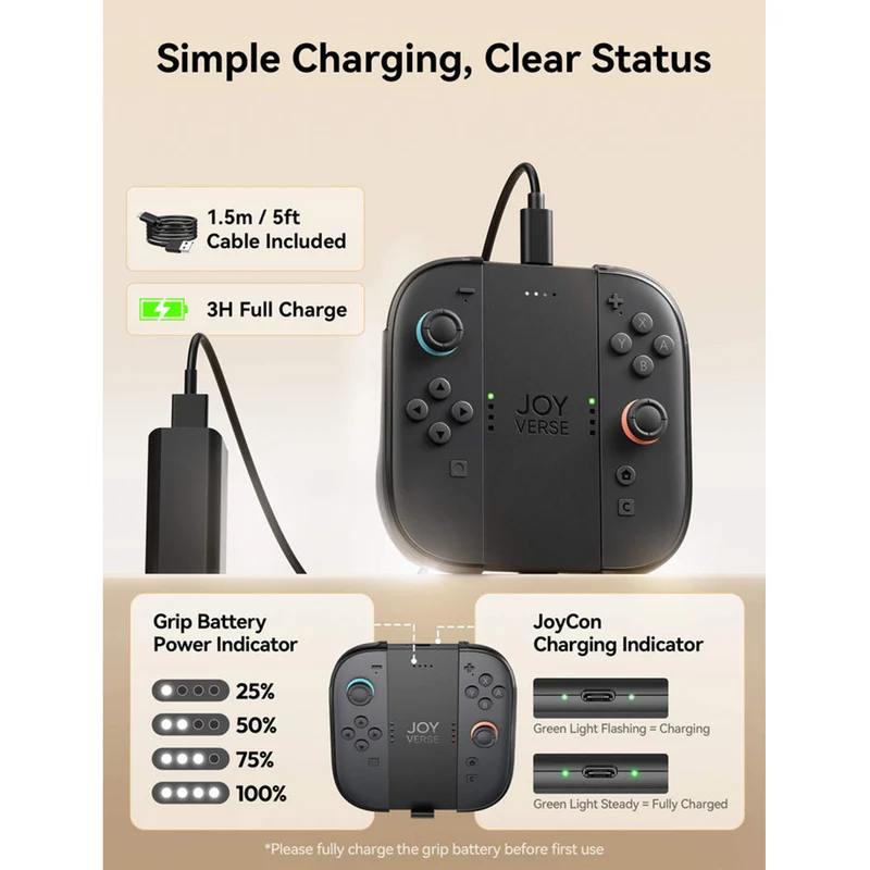 Jsaux Joy-Con All Arounder GripCase with Travel Cover for Switch 2 (Black) (GP0508)