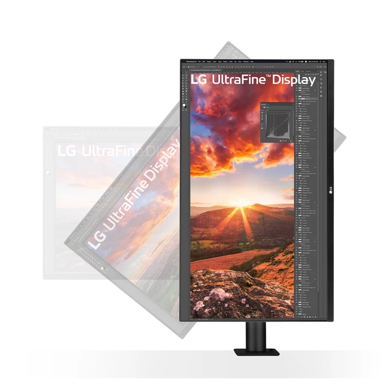 LG 32UN880K-B 31.5" 4K UHD (3840x2160) 60Hz 5ms GTG Ergo IPS USB-C Monitor With C-Clamp, Tilt, Height, Swivel, Pivot Adjustment