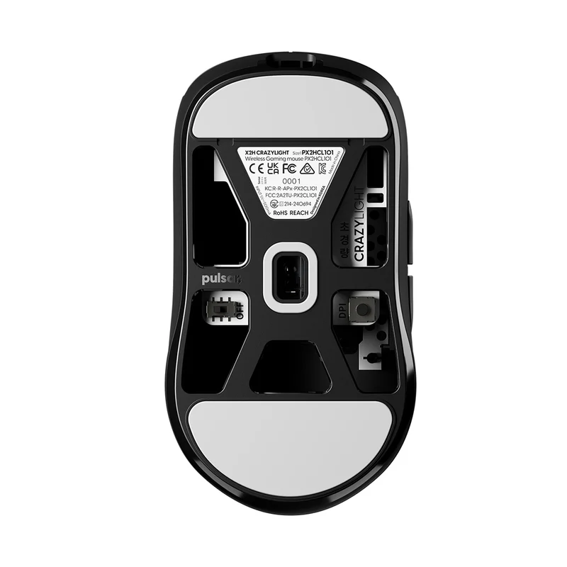 Pulsar X2H CrazyLight 8K Polling Rate eSports Gaming Mouse Size 1 (Jet Black, Uyuni White)
