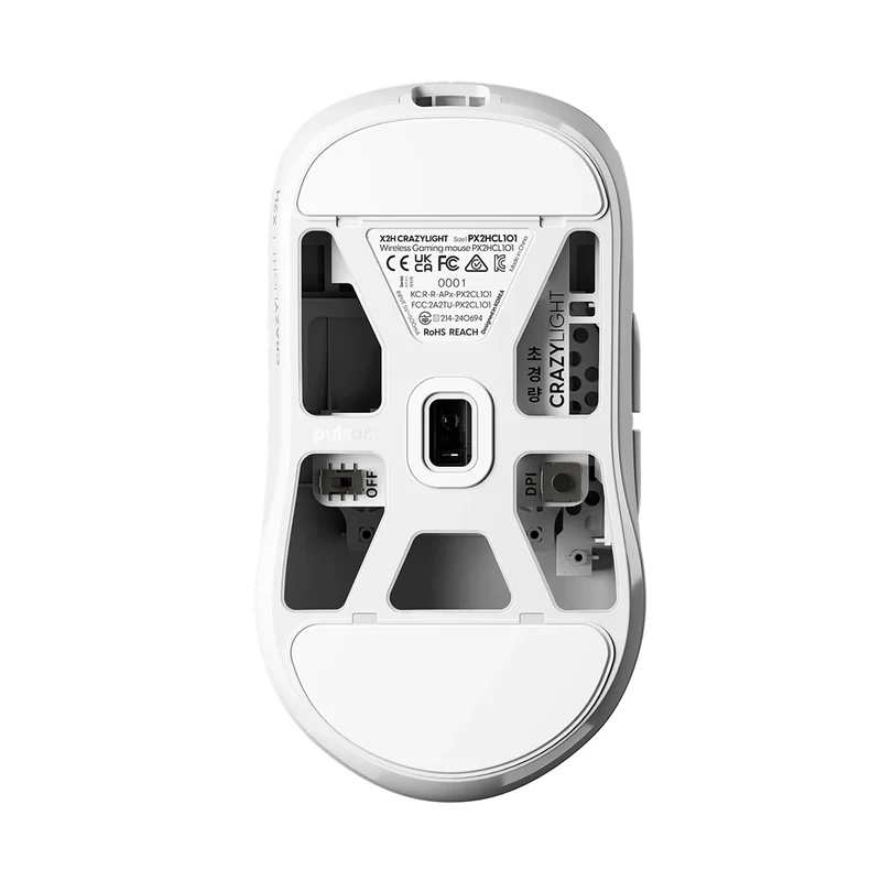 Pulsar X2H CrazyLight 8K Polling Rate eSports Gaming Mouse Size 1 (Jet Black, Uyuni White)