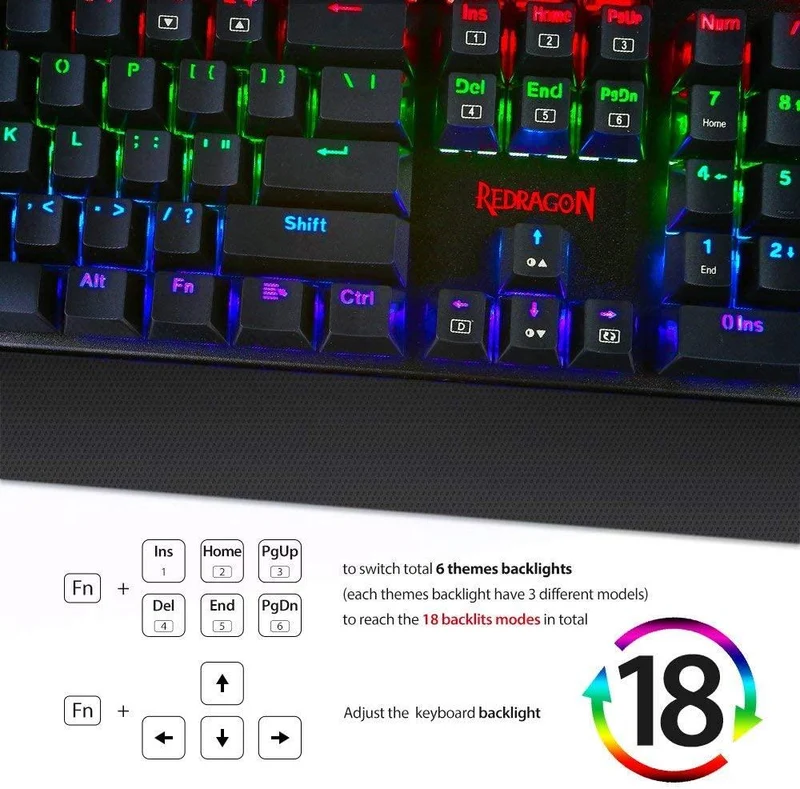 REDRAGON KALA RGB MECHANICAL GAMING KEYBOARD BLUE SWITCH (K557)