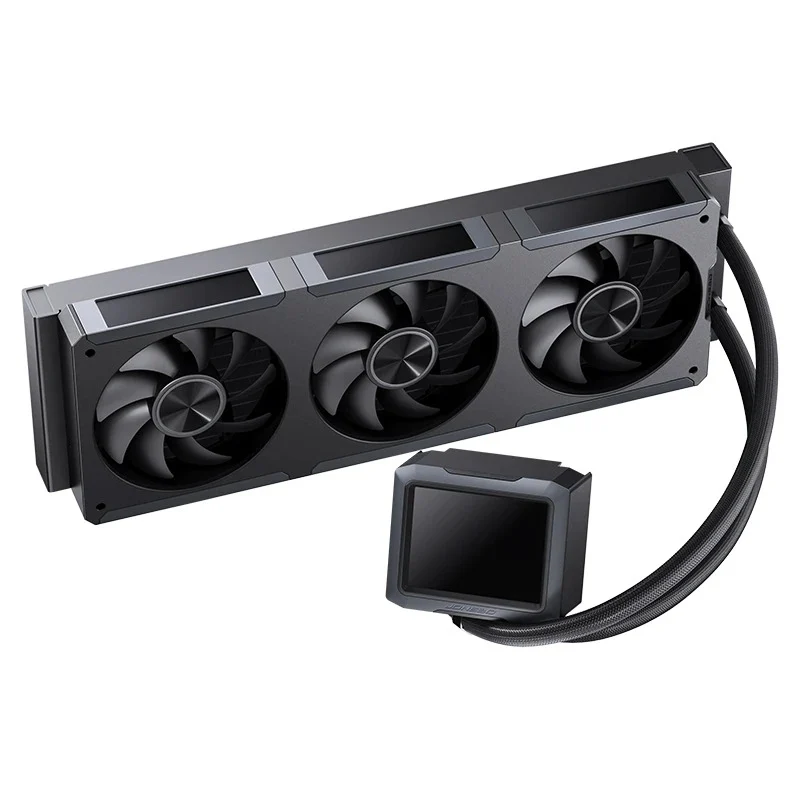 Jonsbo TF3-360SC 360MM AIO Liquid CPU Cooler w/ 3 x 3.38" Fan LCD Displays & 3.5" Pump Block LCD Display (Black, White)