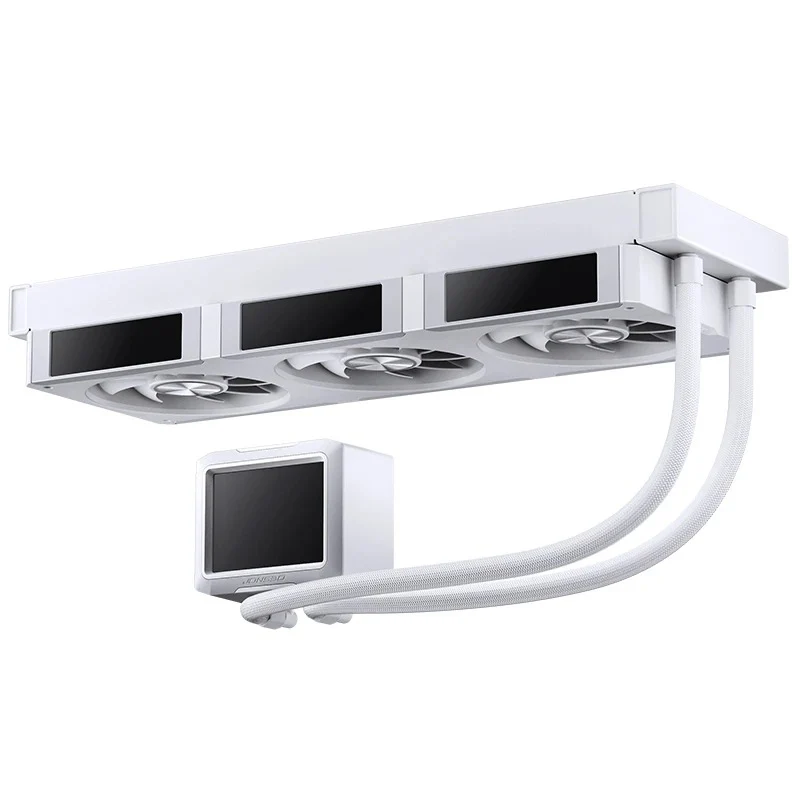 Jonsbo TF3-360SC 360MM AIO Liquid CPU Cooler w/ 3 x 3.38" Fan LCD Displays & 3.5" Pump Block LCD Display (Black, White)