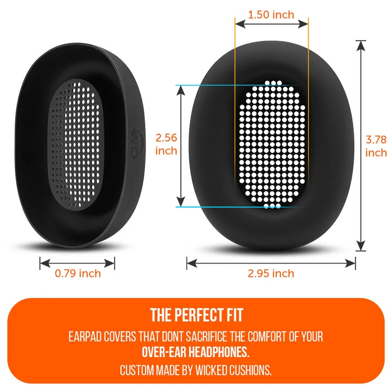 Wicked Cushions Sony WH-1000XM6 Earpad Sweat Covers - WC SweatZ XM6 (90s Black, Black Camo, Black, Midnight Blue, Platinum Silver)