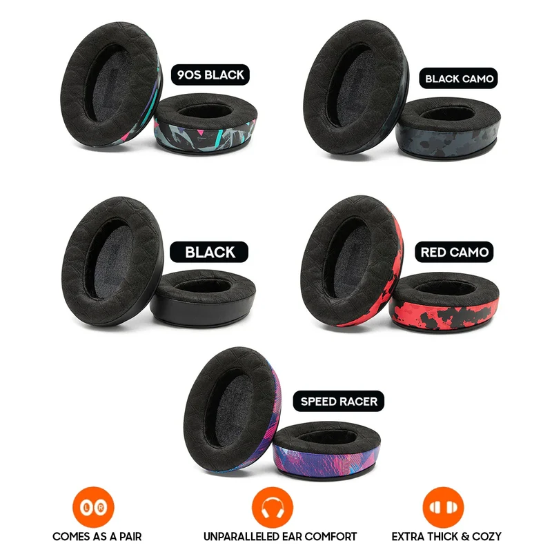 Wicked Cushions WC FreeZe HyperX Cloud - Cooling Gel Earpads For HyperX Cloud Series (90s Black, Black Camo, Black, Red Camo, Speed Racer)