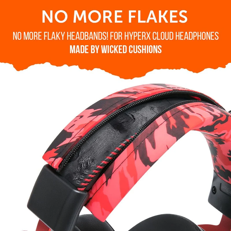 Wicked Cushions WC BandZ HyperX Headband Cover for HyperX Cloud Headphone (90s Black, Black Camo, Red Camo, Speed Racer, Black)