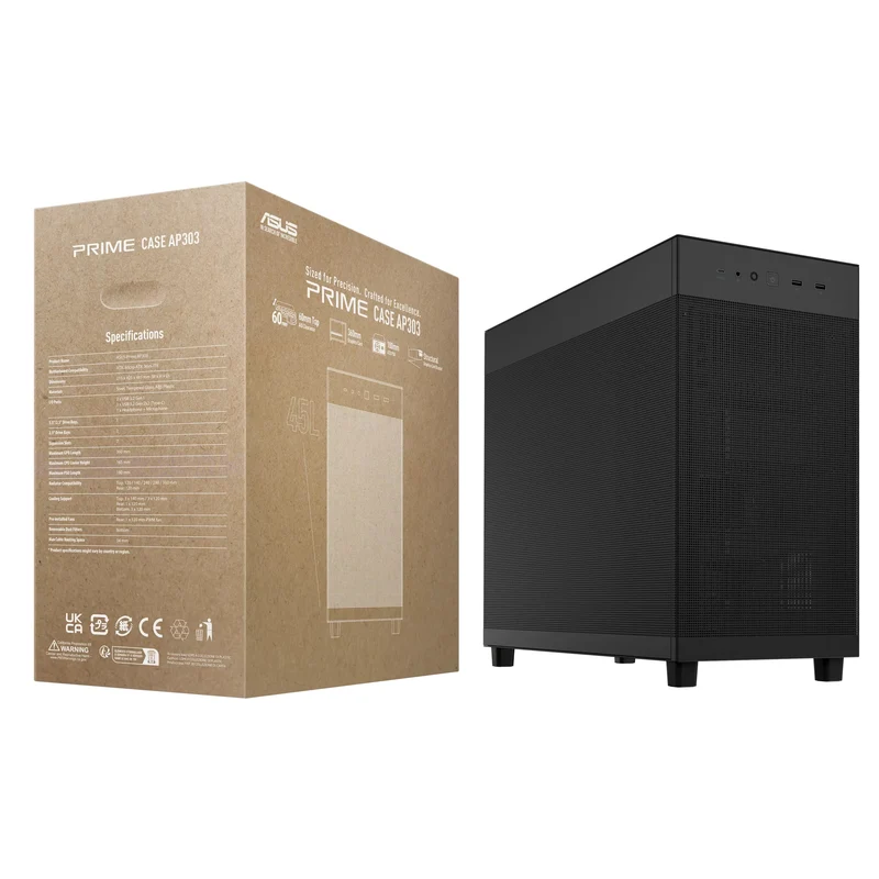 Asus Prime AP303 Mesh Panel ATX PC Case (Black, White)