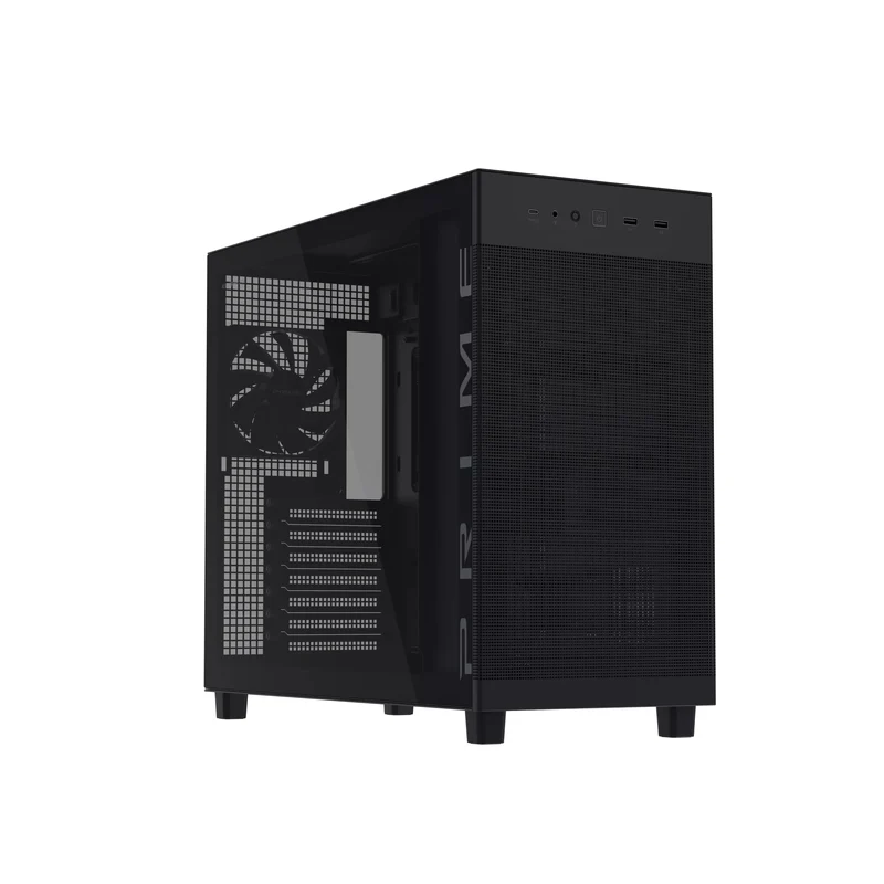 Asus Prime AP303 Tempered Glass Panel ATX PC Case (Black, White)
