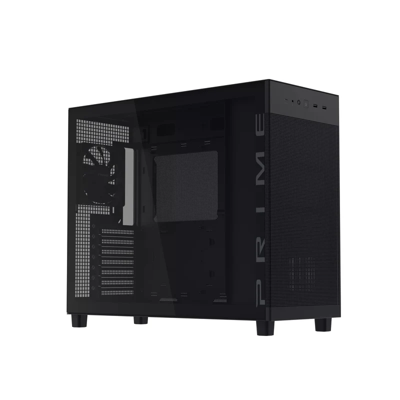Asus Prime AP303 Tempered Glass Panel ATX PC Case (Black, White)