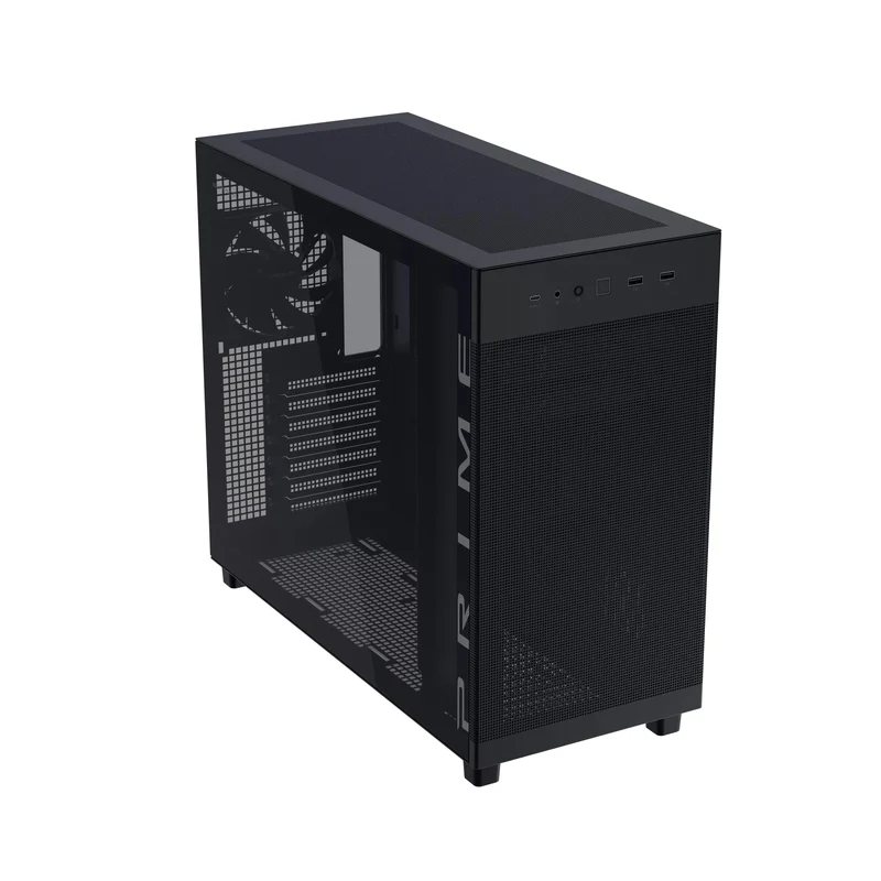 Asus Prime AP303 Tempered Glass Panel ATX PC Case (Black, White)