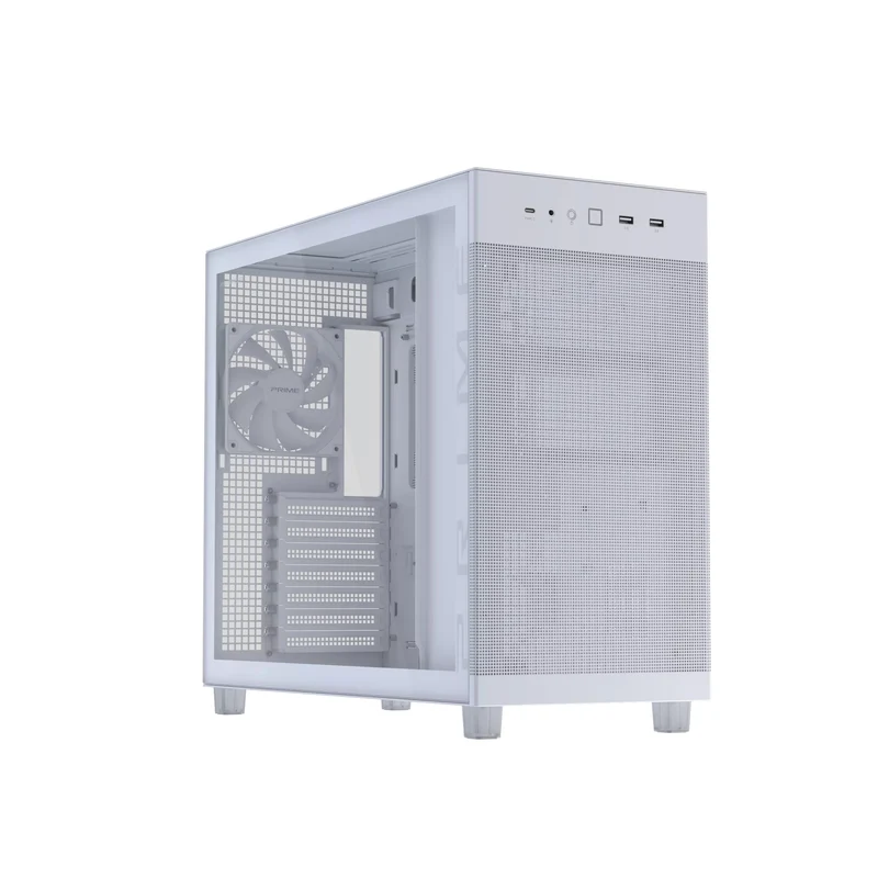 Asus Prime AP303 Tempered Glass Panel ATX PC Case (Black, White)