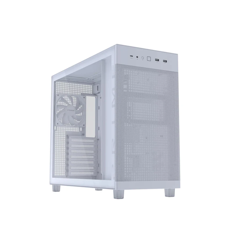 Asus Prime AP303 Tempered Glass Panel ATX PC Case (Black, White)