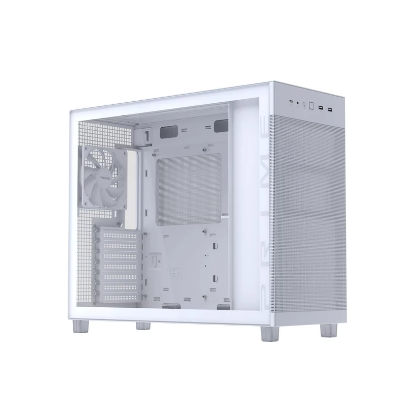 Asus Prime AP303 Tempered Glass Panel ATX PC Case (Black, White)