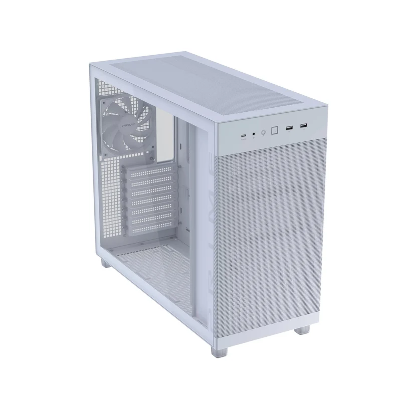 Asus Prime AP303 Tempered Glass Panel ATX PC Case (Black, White)