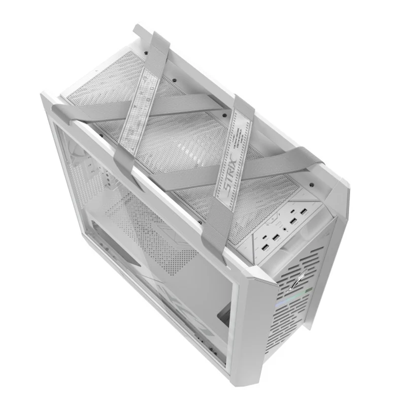 Asus ROG Strix Helios II GX601S EATX Mid-Tower PC Gaming Case with Dual Tempered Glass Side Panels (Black, White)