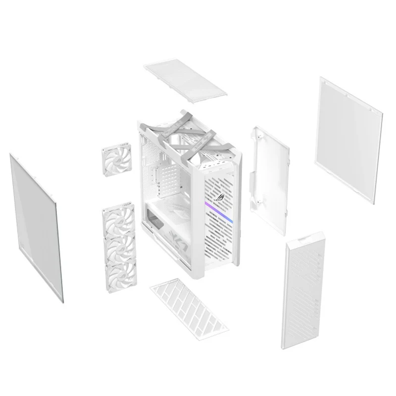 Asus ROG Strix Helios II GX601S EATX Mid-Tower PC Gaming Case with Dual Tempered Glass Side Panels (Black, White)