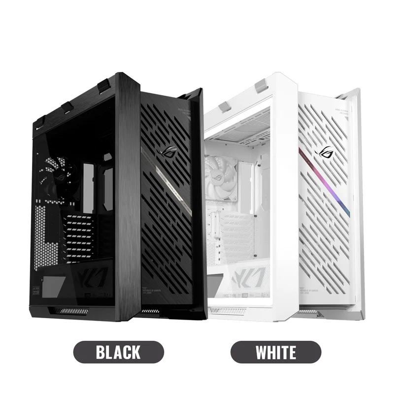 Asus ROG Strix Helios II GX601S EATX Mid-Tower PC Gaming Case with Dual Tempered Glass Side Panels (Black, White)