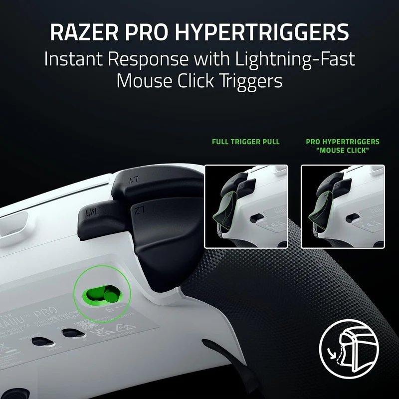 Razer Raiju V3 Pro Wireless Esports Controller for PS5 & PC (Black, White)