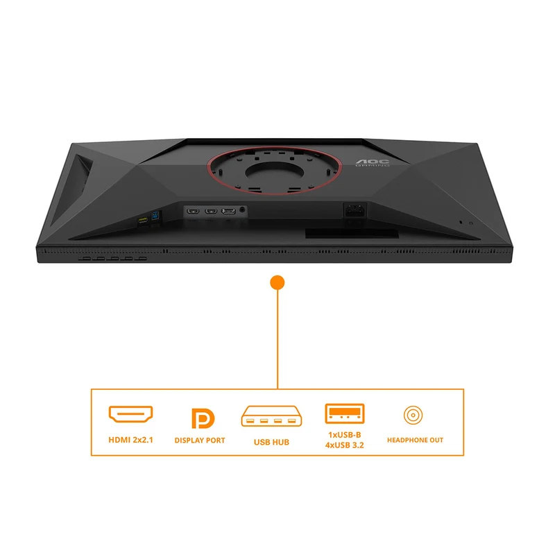 AOC U27G4XM 27" UHD (3840x2160) Dual Mode (4K @ 160Hz or FHD @ 320Hz) 1ms Fast IPS MiniLED Dual Gaming Monitor with Tilt, Height, Pivot & Swivel Adjustment (Black/Red)