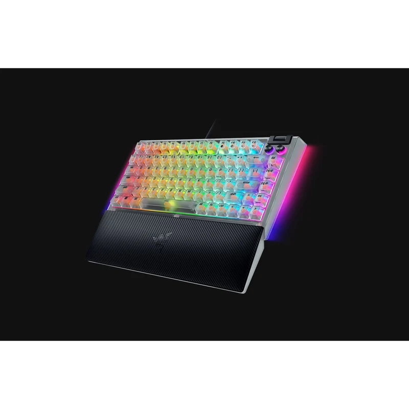 Razer BlackWidow V4 75% Hot-Swappable Mechanical Gaming Keyboard (Orange Switches) (Phantom White)