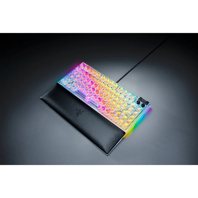 Razer BlackWidow V4 75% Hot-Swappable Mechanical Gaming Keyboard (Orange Switches) (Phantom White)
