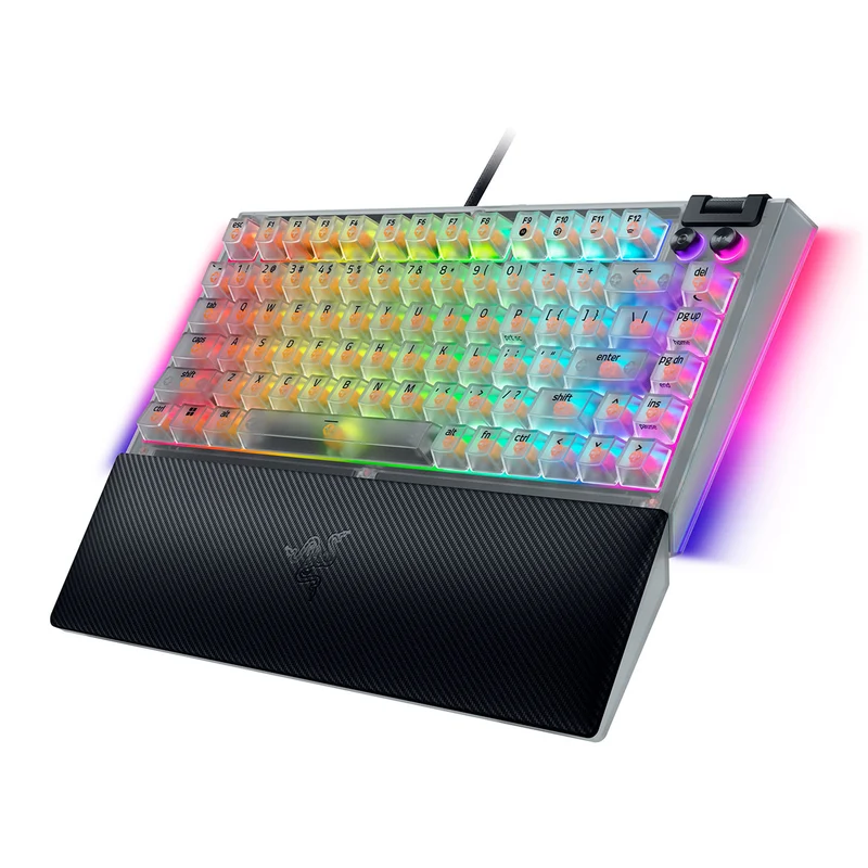 Razer BlackWidow V4 75% Hot-Swappable Mechanical Gaming Keyboard (Orange Switches) (Phantom White)