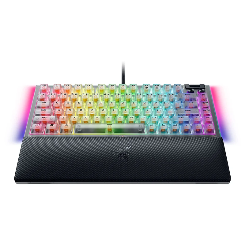 Razer BlackWidow V4 75% Hot-Swappable Mechanical Gaming Keyboard (Orange Switches) (Phantom White)