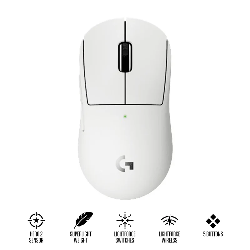 Logitech Pro X Superlight 2c Lightspeed Wireless Gaming Mouse (Black, White)