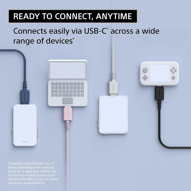 Sony IER-EX15C USB-C Wired Headphones (Black, White, Blue, Pink)