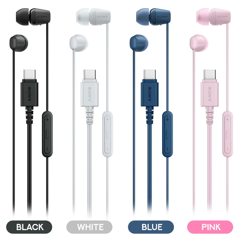 Sony IER-EX15C USB-C Wired Headphones (Black, White, Blue, Pink)