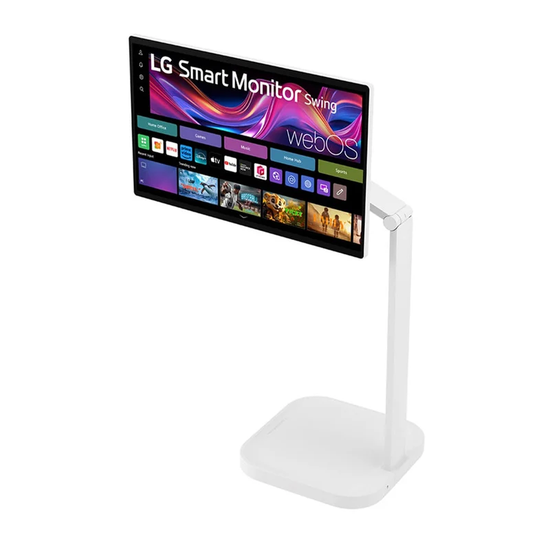 LG 32U889SA-W 31.5" 4K UHD (3840x2160) 60Hz 5ms GTG IPS Smart Monitor Swing with Touchscreen, Rolling Stand, Tilt, Height, Swivel, Pivot Adjustment