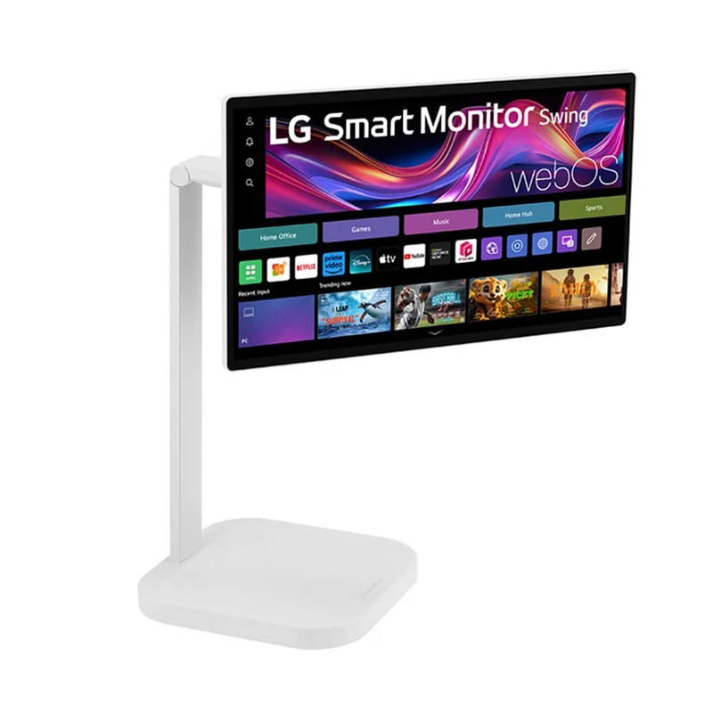 LG 32U889SA-W 31.5" 4K UHD (3840x2160) 60Hz 5ms GTG IPS Smart Monitor Swing with Touchscreen, Rolling Stand, Tilt, Height, Swivel, Pivot Adjustment